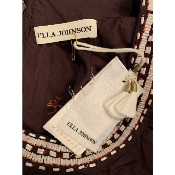 NWT ULLA JOHNSON Adama Beaded Long Sleeve Minidress Size 4 - Picture 7 of 9